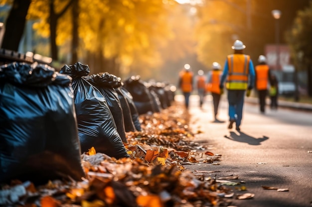 Foto trabalhador de recolha de resíduos municipais ia gerativa