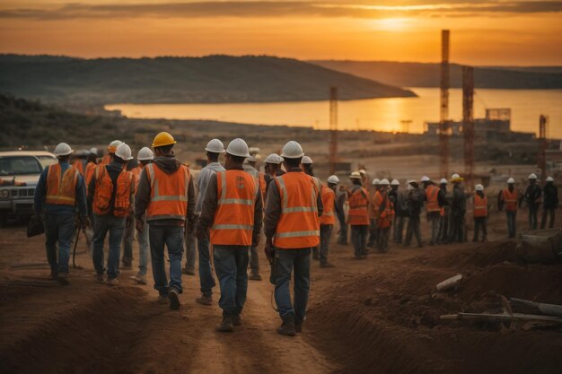 Trabalhador habilidoso a participar de uma breve reunião na fábrica Pessoas industriais e trabalhadores da indústria c