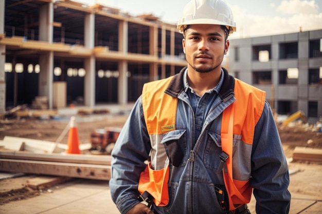 trabalhadores da construção civil trabalhando em um canteiro de obras movimentado