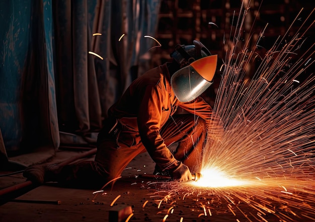 Trabalhadores da construção civil trabalhando em um canteiro de obras