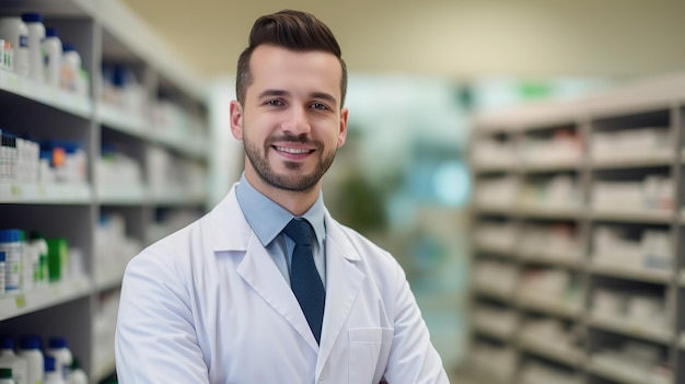 Foto trabalho conceptual num farmacêutico de farmácia