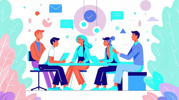 Trabalho em equipe e colaboração em uma reunião de negócios