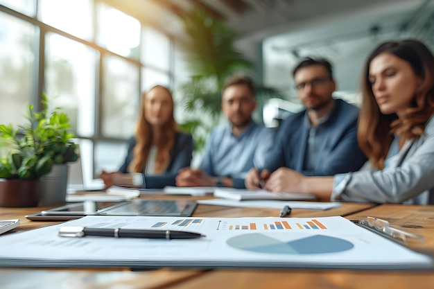 Foto trabalho em equipe em uma sessão de brainstorming de escritório moderno para planejamento de horário e estratégia conceito trabalho em equipe escritório moderno brainstorming estratégia de planejamento de horário