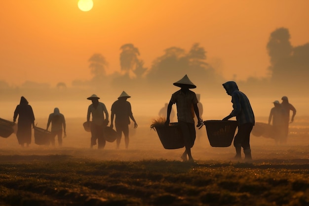 Trabalho físico no campo Colheita e agricultura IA gerativa