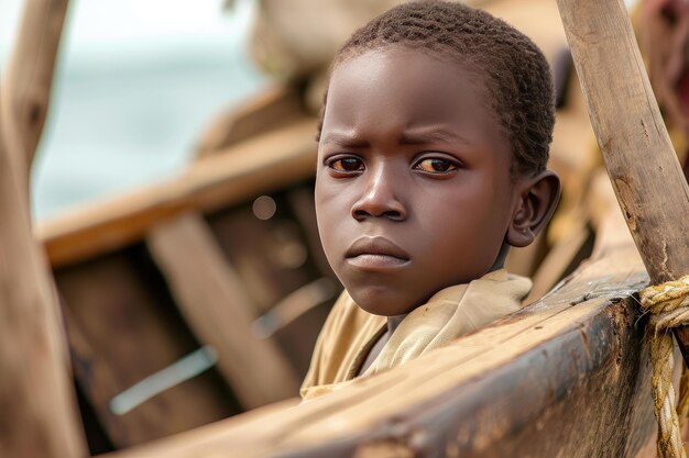 Trabalho infantil africano no navio Gerar Ai