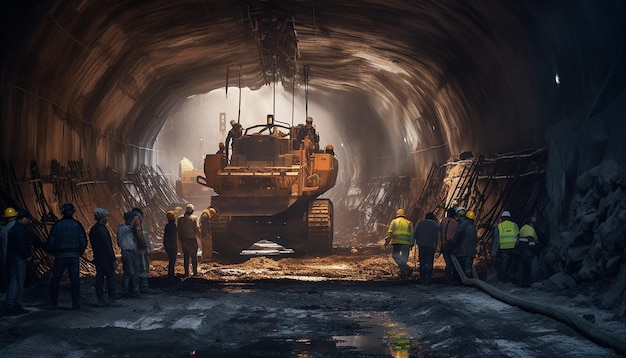 Trabalhos de construção de túneis Fotografia profissional