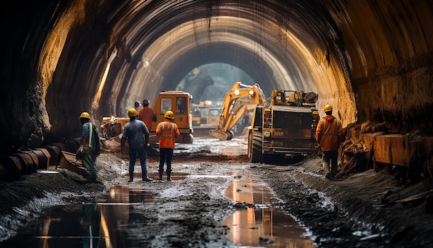 Trabalhos de construção de túneis Fotografia profissional