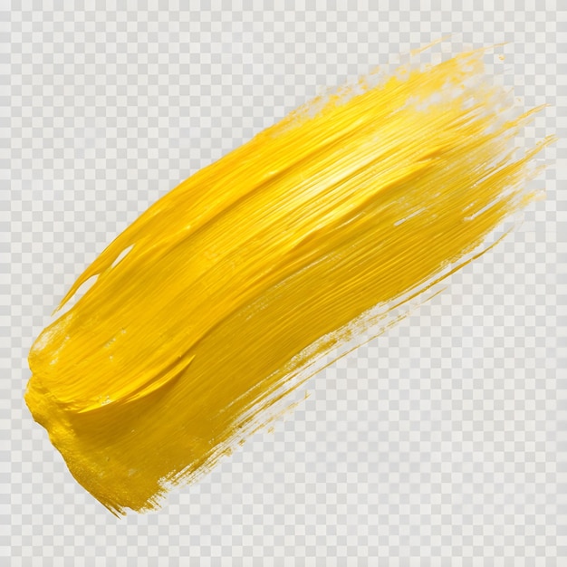 traço amarelo de tinta isolado sobre um fundo transparente