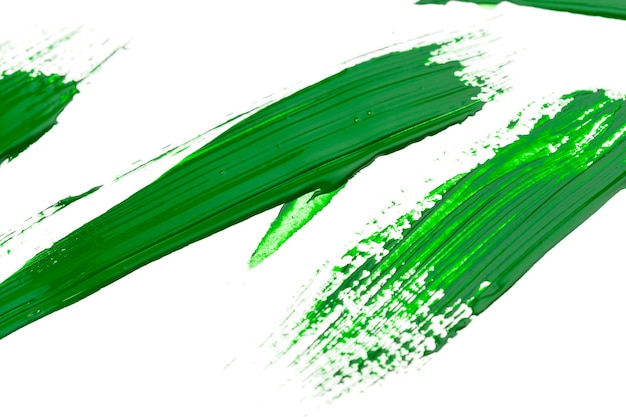 Traço verde do pincel em papel branco