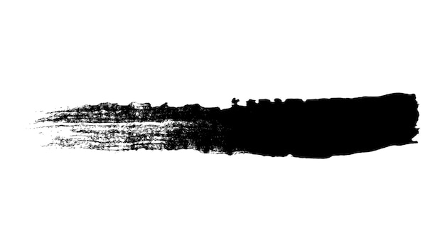 Traços abstratos de tinta preta em animação de fundo branco, uma pincelada de tinta preta
