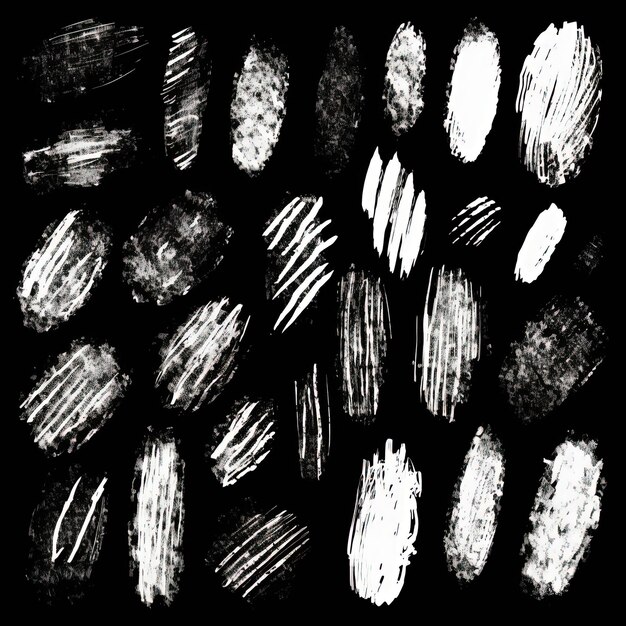 Foto traços de esboço preto e branco no estilo de precisão pointillist