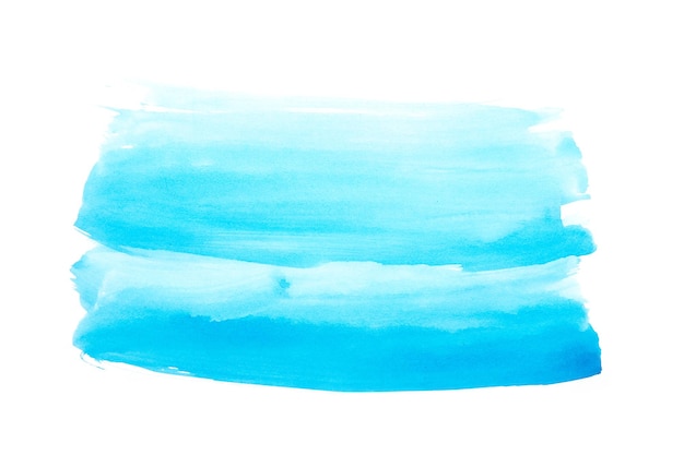 Traços de tinta pintados abstratos azuis em papel aquarela