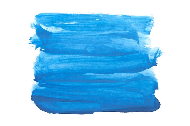 Traços de tinta pintados abstratos de aquarela azul definidos em papel aquarela