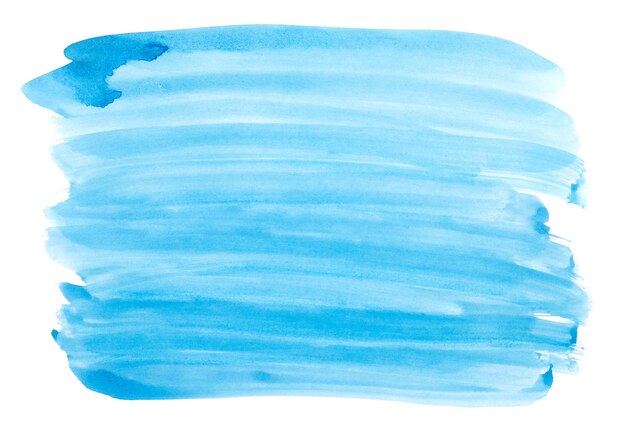 Traços de tinta pintados abstratos de aquarela azul definidos em papel aquarela