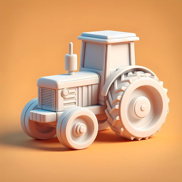 un tractor 3D de juguete hecho por una compañía de lego