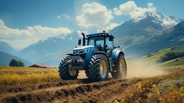 El tractor ara la imagen de la agricultura de la tierra