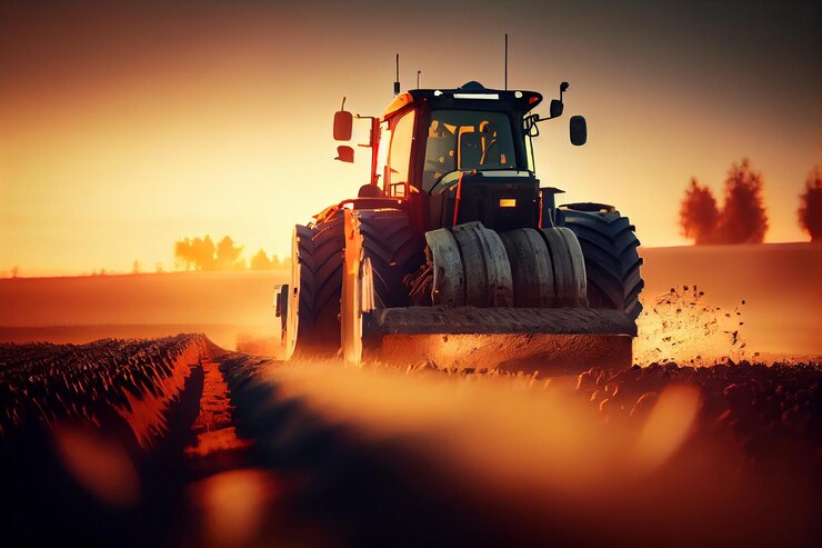 Tractor en el campo al atardecer Tractor en el campo al atardecergenerative ai