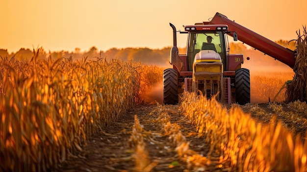 un tractor en un campo