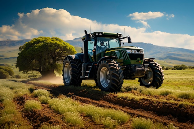 El tractor en el campo