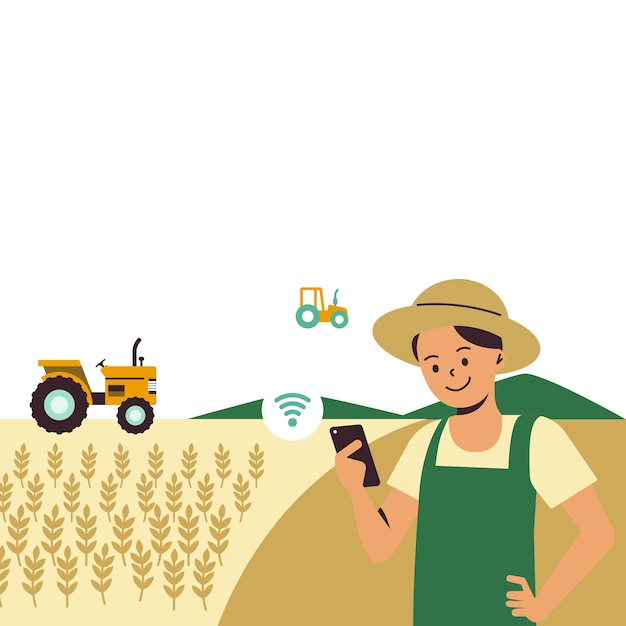 Tractor inteligente png tecnología agrícola digital fondo transparente