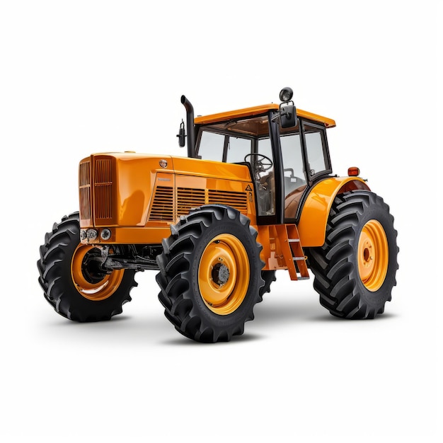 Tractor laranja ultra-realista isolado em fundo branco