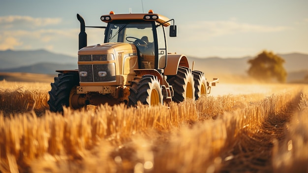 Foto tractor no campo