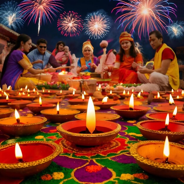 Tradição do festival das luzes de Diwali