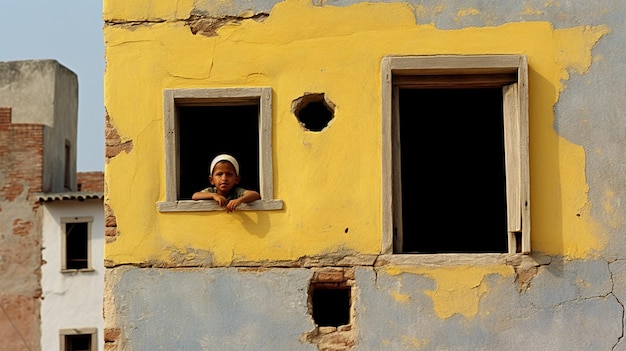 Foto tradição e diversidade cultural num retrato de uma mulher de amarelo