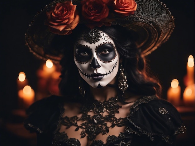 Tradición catrina día de muertos