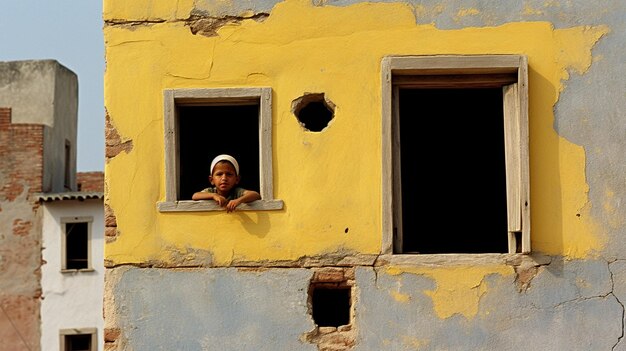 Foto tradición y diversidad cultural en un retrato de una mujer en amarillo