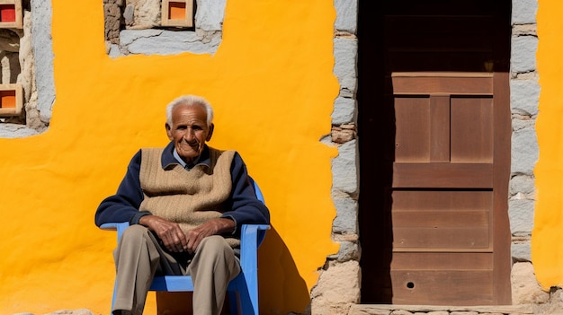 Foto tradición y diversidad cultural en un retrato de una mujer en amarillo