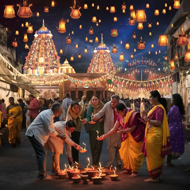 Tradición del festival de las luces de Diwali