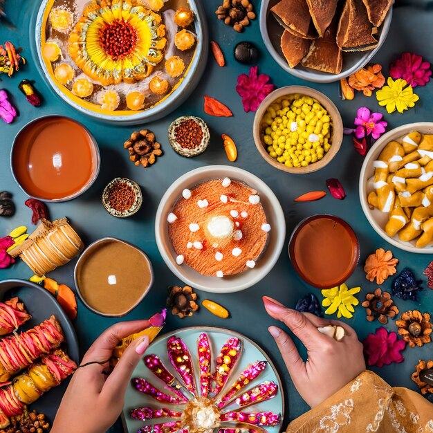 Foto tradición del festival de luces de diwali