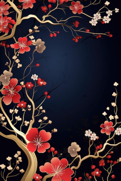 Tradición de lujo estilo oriental japonés fondo de ilustración generativo ai