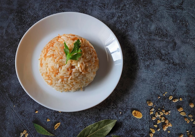 Foto tradicional deliciosa comida turca estilo turco arroz pilaf nombre turco tel sehriyeli pirinc pilavi