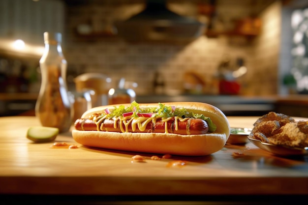 Foto tradicional delicioso cachorro-quente