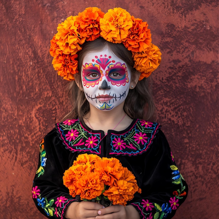 Tradiciones iluminadoras Calaveras de azúcar Flores y velas en la celebración del Día de los Muertos