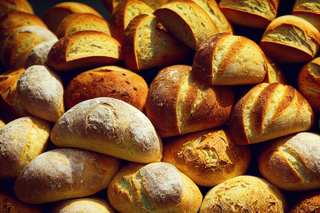 Traditionelle Backbrötchen aus Weizenmehl gebackenes Brot