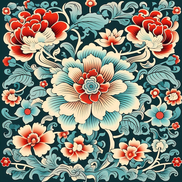 Traditionelle chinesische Blumenelemente und Ornamente chinesischer Hintergrund