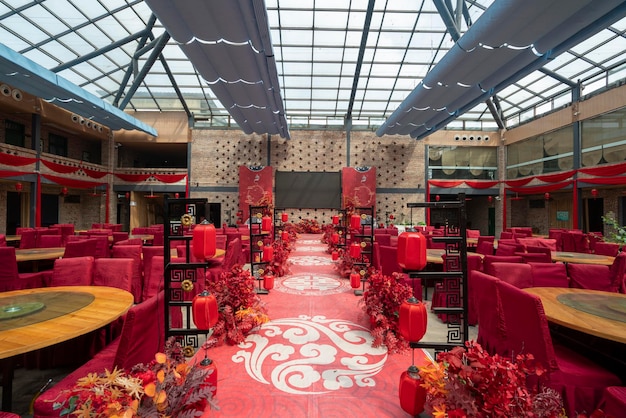 Traditionelle chinesische Hochzeitsszene im Hotel