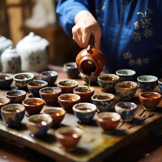 Traditionelle chinesische Teekulturszene