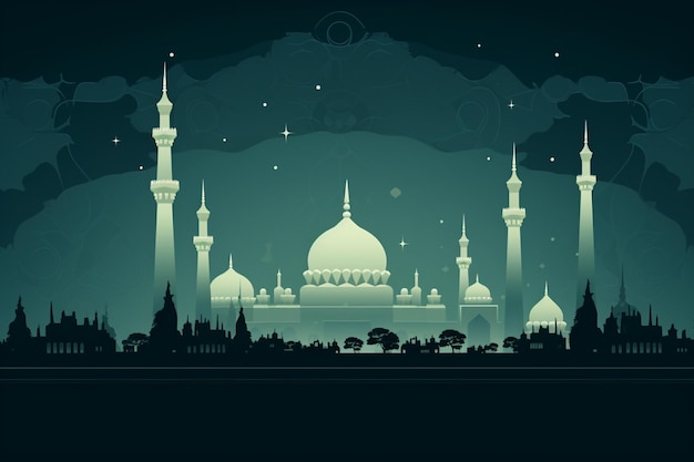 Traditionelle Eid ul Fitr Wünsche Tapete mit Moschee-Design