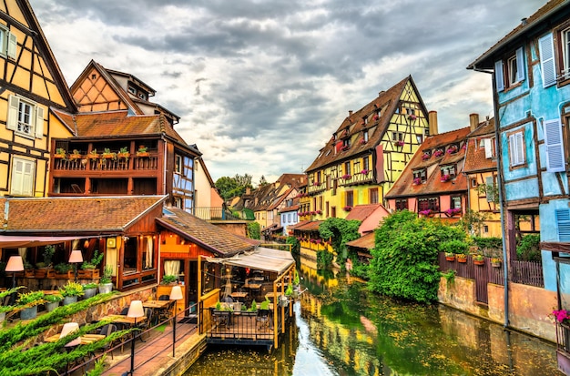 Traditionelle Fachwerkhäuser in Colmar Frankreich