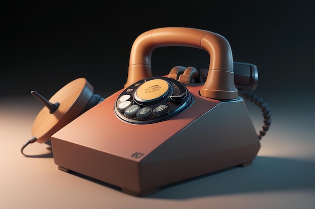 Traditionelle Handgetriebene Festnetztelefone Geschichte klassischer Retro-Stil alte Telefonwandpapier