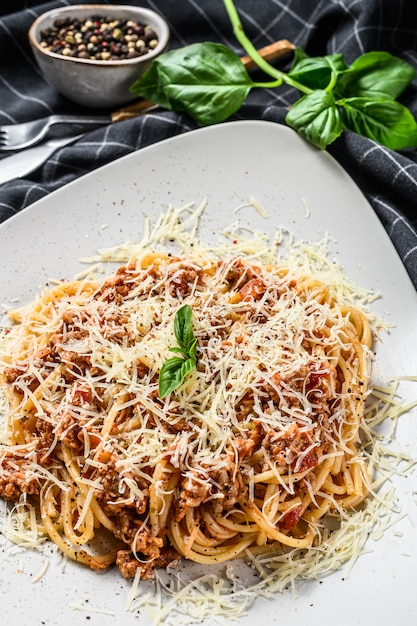 Traditionelle italienische Spahgetti Bolognaise, Bolognese, Nudeln.