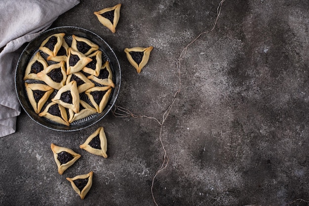 Traditionelle jüdische Purim-Plätzchen Hamantaschen