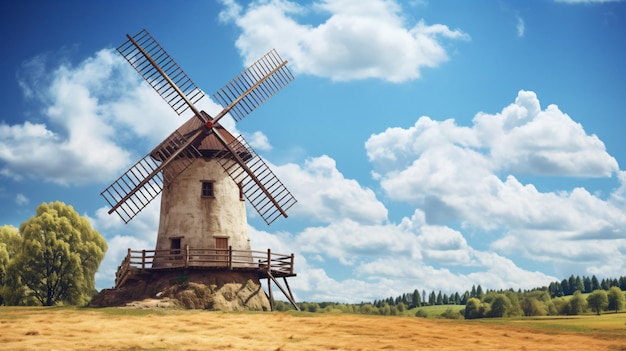 Foto traditionelle rumänische windmühle, die von den rumänen genutzt wird