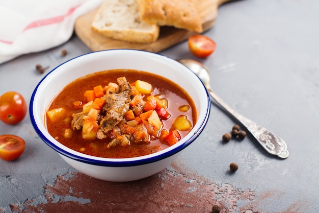 Traditionelle ungarische Gulaschsuppe