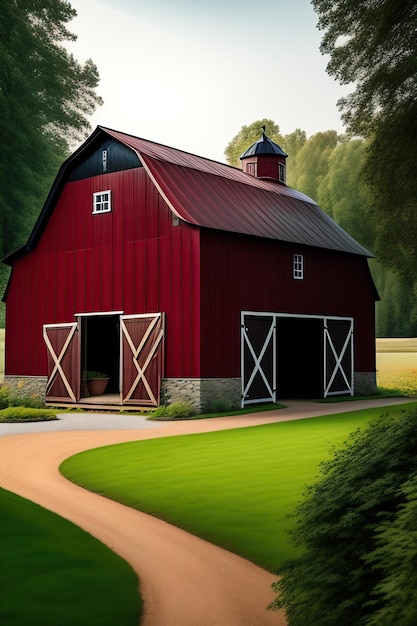 Traditionelle Vintage Red Farm-Scheune