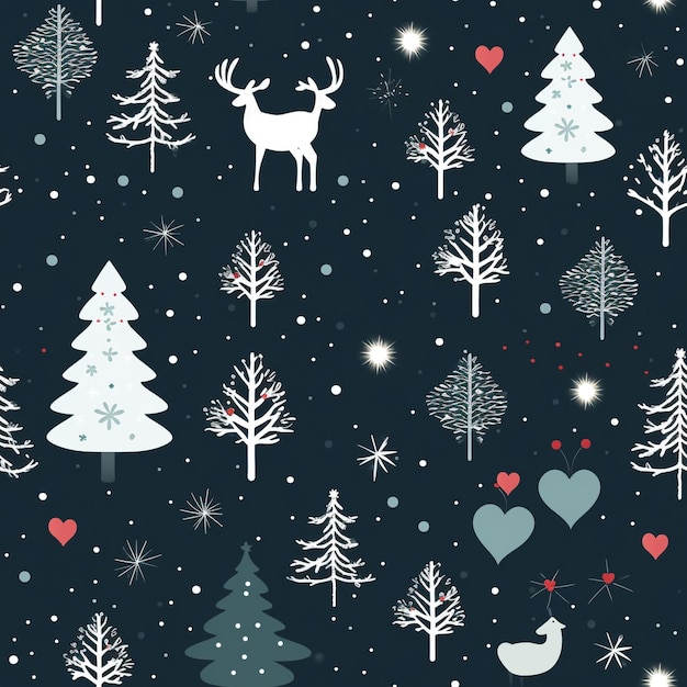 Traditionelle Weihnachtselemente im nahtlosen Muster Winterfeier generative KI